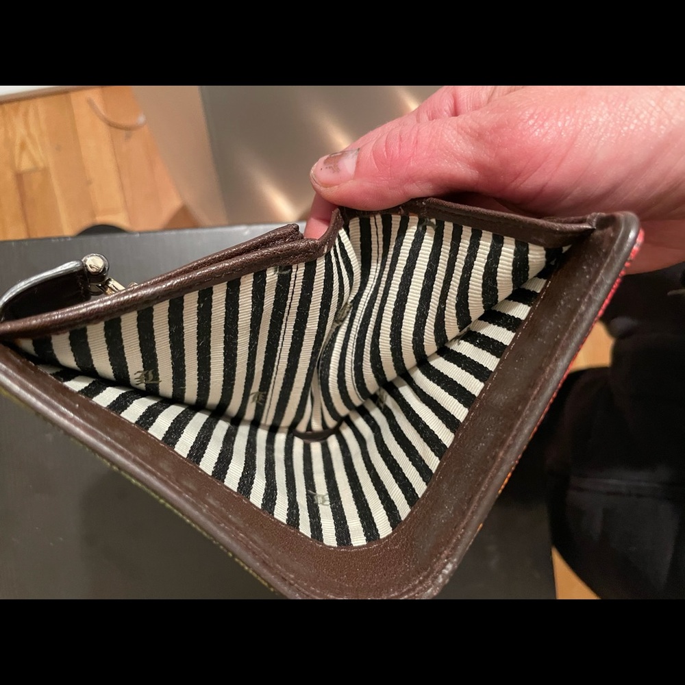 L.A.M.B. Multicolor Gradient Wallet with Signature Black & White Striped Lining. - Picture 4 of 11